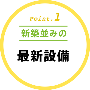 Point.1新築並みの最新設備